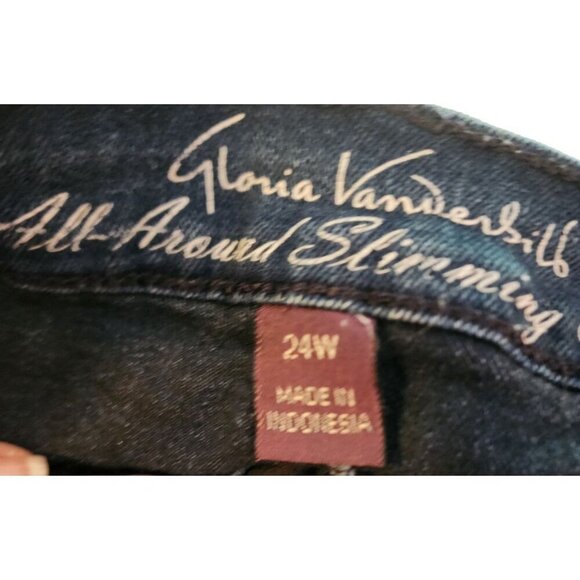 Gloria Vanderbilt Amanda Shorts Blue Denim Pockets Zip Stretch Size 24W - Picture 6 of 10